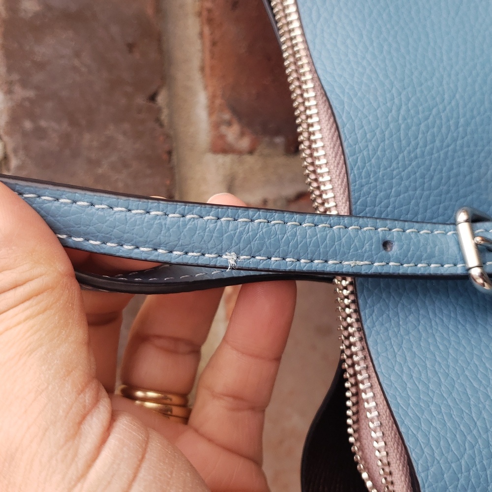 Coach Mollie Tote 25 Leather Satchel Convertible Bag Pacific Blue Designer - Picture 9 of 17
